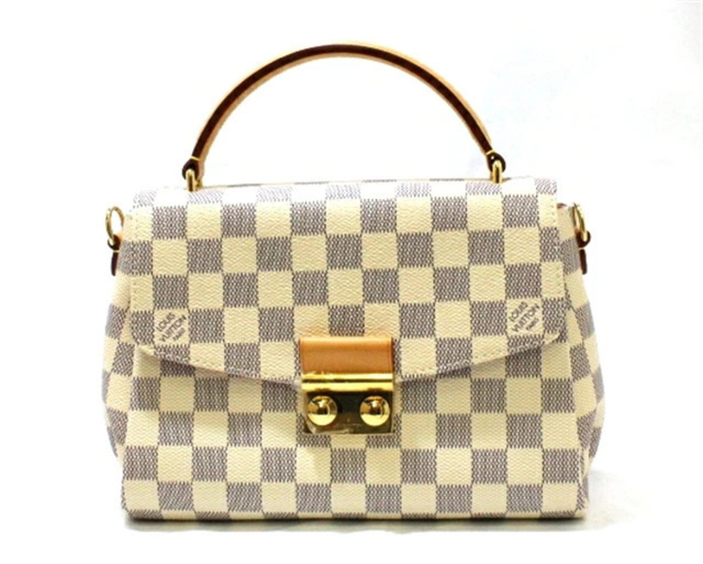 LOUIS VUITTON Shoulder Bag Croisette Damier Azur White